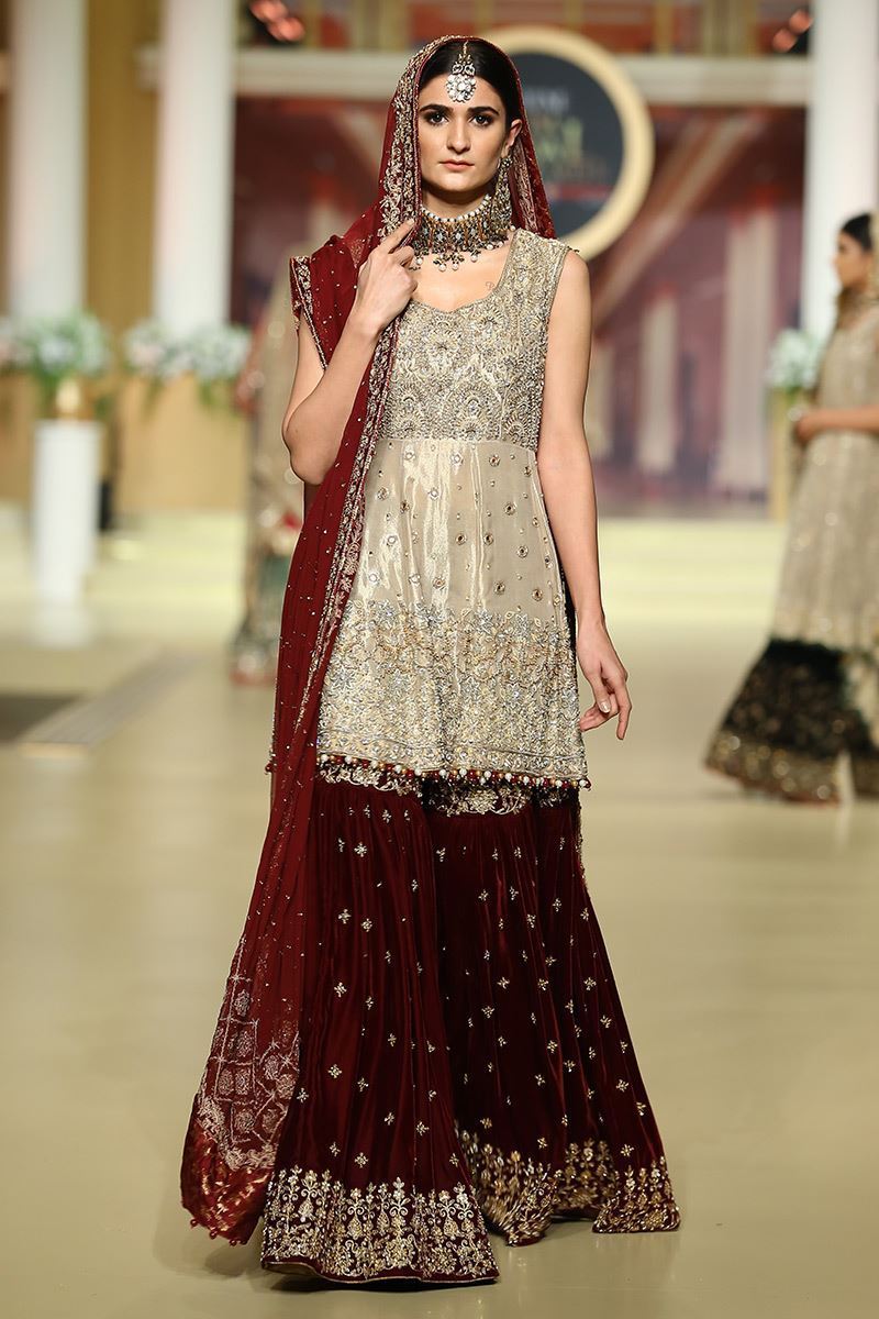 maroon velvet gharara